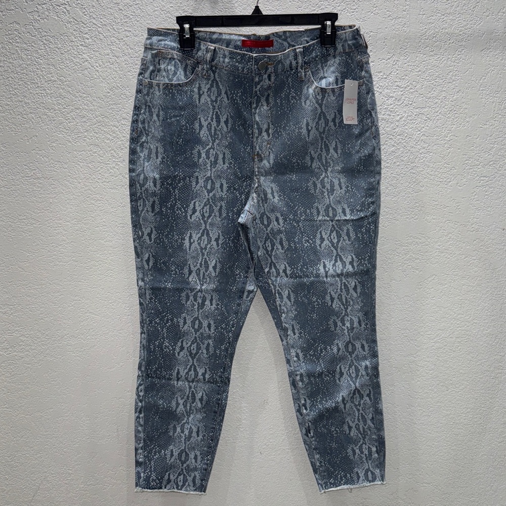 Jennifer Lopez Blue Snake Print Ankle Jeans